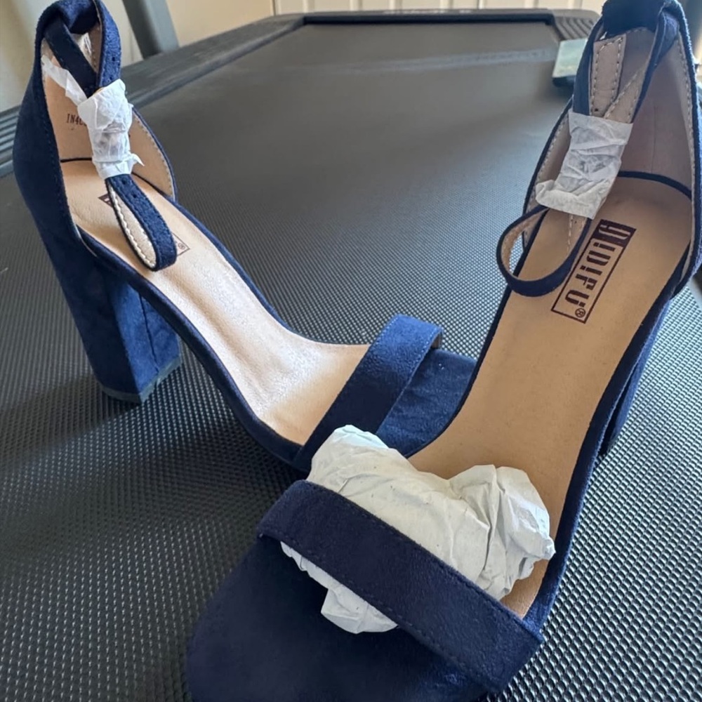 Liliana Navy Block Heel Sandals